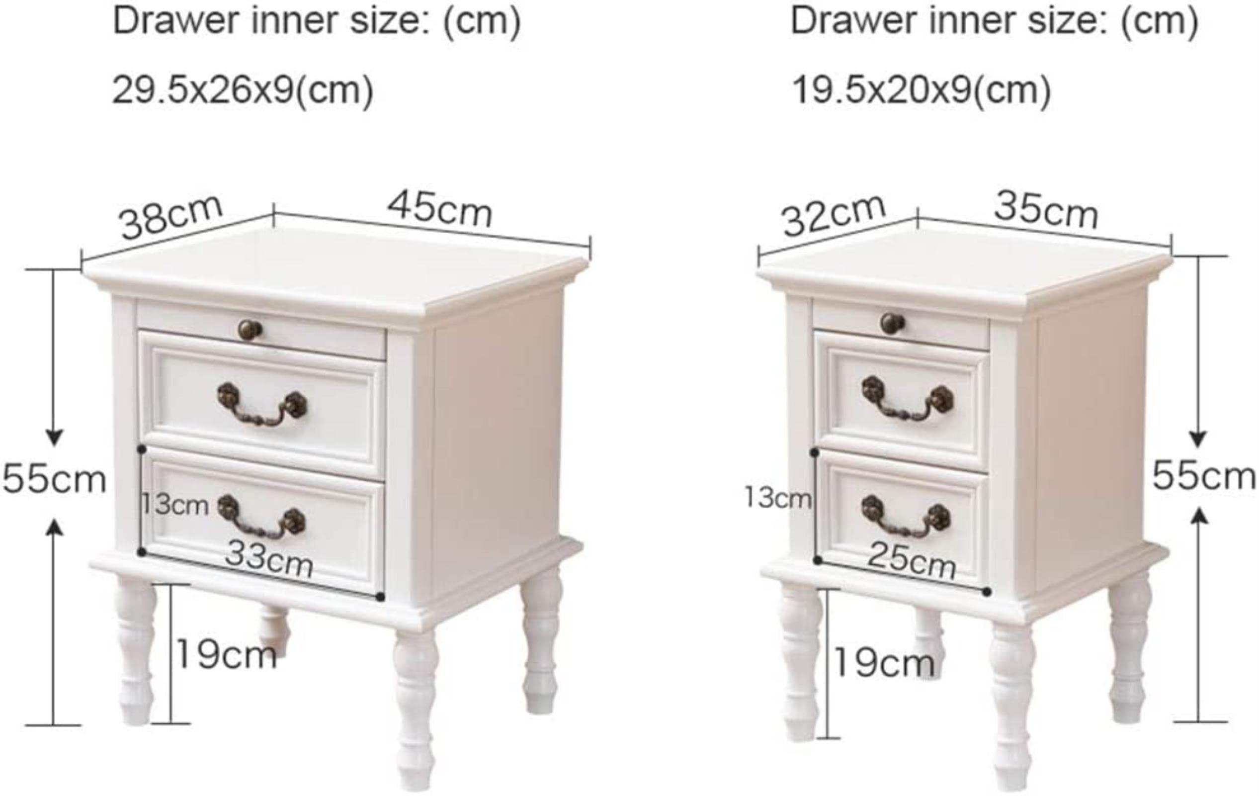 Bedside Cabinet,Bedside Tables Vintage Nightstand Solid Wood